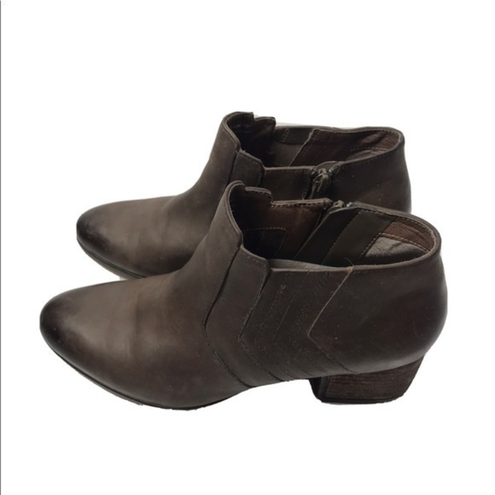 Abeo Felicity Bootie Oiled Dark Taupe / Brown Burnished Leather